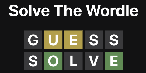 home page of the Solve The Wordle project